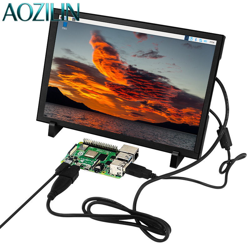 Raspberry Pi 10.1 Inch Capacitive Touch Screen Ips - AOZILIN จอแสดงผล IPS HDMI ขนาด 5/7/10.1